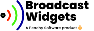 Broadcast Widgets Logo. A Peachy Software product